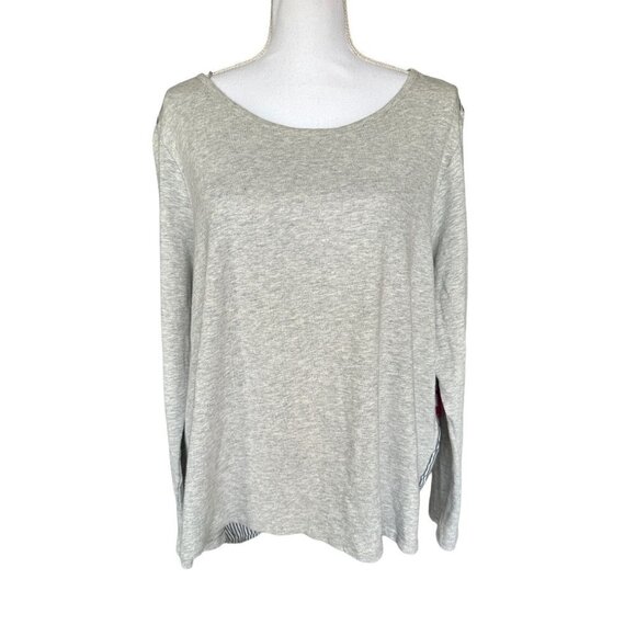 Vince Camuto Tops - Vince Camuto Top Shirt Women XL Cotton Rayon Gray Front Blue White Stripes Back
